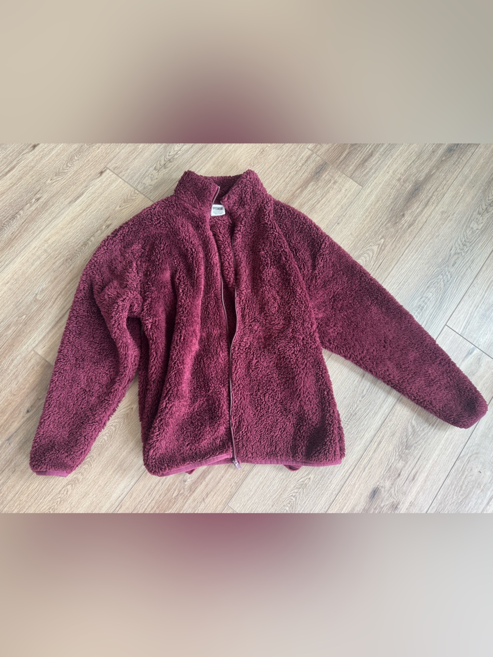 Victoria’s Secret PINK super soft maroon-colored zip up jacket - XS